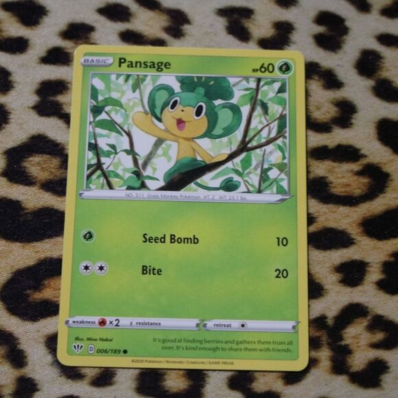 Pansage 006/189 Pokemon Card - Picture 1 of 1